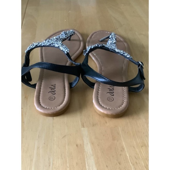 Dots Silver Beaded Thong Style Slingback Flat Sandals 10 NWOT - Picture 4 of 7